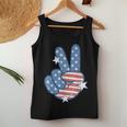 American Flag Peace Sign Hand 4Th Of July Women Women Tank Top Personalized Gifts