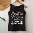 Auntie Of The 1St Birthday Girl Auntie In Onderland Family Women Tank Top Funny Gifts