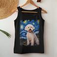 Bichon Frisé Hund Sternennacht Malerei Hund Mama Papa Tank Top Frauen Lustige Geschenke