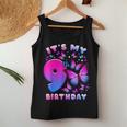 Birthday Girl 9 Year Old Butterfly Number 9 Women Tank Top Personalized Gifts