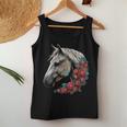 Caballo Mandala Flor Animal Motivo Caballo Camiseta sin mangas para mujer Regalos divertidos
