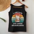 I Like Cats And Coffee And Maybe 3 People Cats Retro Women Tank Top Unique Gifts