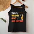 Cigars Whiskey Guns And Freedom Whisky Cigar Lover Women Tank Top Unique Gifts