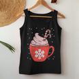 Coffee Candy Cane Christmas Pajama X-Mas Snowflakes Women Tank Top Unique Gifts