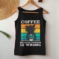 Coffee Because Murder Is Wrong Black Vintage Cat Women Tank Top Unique Gifts