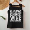 Crocheting Solves Most My Problems Wine Crochet Slogan Women Tank Top Personalized Gifts