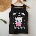 Cute Cat Kitten For Girls Just A Girl Who Loves Cats Women Tank Top Personalized Gifts