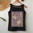 Cute Cat Purple Witchy Mushroom Pink Kawaii Crescent Moon Women Tank Top Unique Gifts