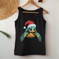Cute Sea Turtle Christmas Santa Hat Xmas Pajama Women Tank Top Personalized Gifts