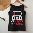 Dad Of 4 Boys & 1 Girl Father's Day Battery Low Women Tank Top Unique Gifts