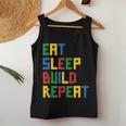 Eat Sleep Build Repeat Master Builder Block Boys Girls Women Tank Top Unique Gifts