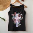 Faith-Cross Floral Butterflies Christ Flowers Religious Women Tank Top Unique Gifts