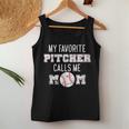 My Favorite Pitcher Calls Me Mom Baseball Mom Women Tank Top Unique Gifts