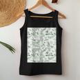 French Green Toile Chinoiserie With Flowers Leopards Women Tank Top Unique Gifts