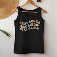 Book Lover Groovy Read Books Be Kind Stay Weird Women Tank Top Unique Gifts