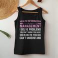 Health Information Management Woman Or Man Women Tank Top Funny Gifts