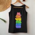 Lgbt Cat Stack Rainbow Gay Pride Anime For Cat Lover Women Tank Top Unique Gifts