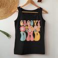 Groovy Dad Retro Fathers Day Colorful Peace Sign Smile Face Women Tank Top Unique Gifts
