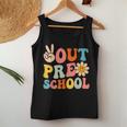 Groovy Peace Out Preschool Graduation Last Day Of School Women Tank Top Funny Gifts