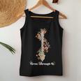 Grow Through It Floral Spine Positive Mental Health Warrior Women Tank Top Unique Gifts