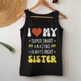 I Heart Love My Sister Family Matching Retro Women Tank Top Unique Gifts