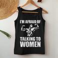 I'm Afraid Of Talking To Entrenamiento Satírico Camiseta sin mangas para mujer Regalos divertidos
