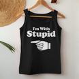 I'm With Stupid Pair Couple Brother Sister Women Tank Top Unique Gifts