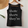 Their There And They're English Teacher Correct Grammar Women Tank Top Funny Gifts