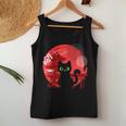 Japanese Cat Silhouette Flower Kitten Anime Lover Cat Women Tank Top Personalized Gifts