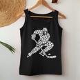 Jugador De Hockey Sobre Hielo Con Corazones Hockey Hombres Es Niños Camiseta sin mangas para mujer Regalos divertidos