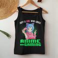 Just A Girl Who Loves Anime And Gaming Gamer Girl Women Tank Top Personalized Gifts