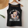 Just A Girl Who Loves Anime Ramen Dogs Boba And Sketching Women Tank Top Funny Gifts