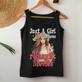 Just A Girl Who Loves Romantic Movies Cute Girl Flower Women Tank Top Unique Gifts