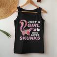 Just A Girl Who Loves Skunks Vintage Retro Skunk Women Tank Top Unique Gifts