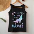 Just A Girl Who Loves Wolves Watercolor Cute Wolf Lover Women Tank Top Personalized Gifts