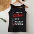Level Of Savage Taurus Zodiac Queen King Girl Women Tank Top Unique Gifts