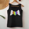 Lgbt Rainbow Heart With Angel Wings Lesbian Gay Pride Women Tank Top Unique Gifts