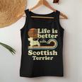 Life Better Scottish Terrierintage Hund Mama Papa Tank Top Frauen Lustige Geschenke