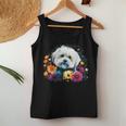 Lindo Perro Maltés Floral Deerano Camiseta sin mangas para mujer Regalos divertidos