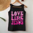 Love Like Jesus Religious God Christian Flower Smile Groovy Women Tank Top Personalized Gifts