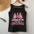 Merry Christmas With Pink Trees Xmas Costume Pajamas Women Women Tank Top Unique Gifts