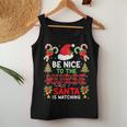 Be Nice To The Nurse Santa Is Watching Red Plaid Christmas Women Tank Top Funny Gifts