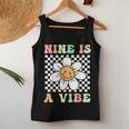 Nine Is A Vibe Cute Groovy 9Th Birthday Party Daisy Flower Women Tank Top Personalized Gifts