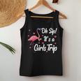Oh Sip It's A Girls Trip Pink Flamingo Girl Wine Party Women Tank Top Funny Gifts