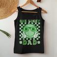 One Lucky Dad Groovy Smile Face St Patrick's Day Irish Dad Women Tank Top Personalized Gifts