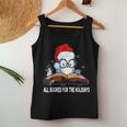 Owl Santa Hat Reading Book All Booked For Holidays Christmas Women Tank Top Funny Gifts