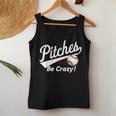 Pitches Be Crazy Baseball Humor Youth Women Tank Top Funny Gifts