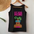 Out Here Being Pretty Sorority Black Sister Green And Pink Women Tank Top Unique Gifts