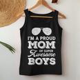 Proud-Mom Super-Awesome Boys Sons- Mother's Day Mom Women Tank Top Personalized Gifts