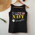 Proud Navy Daughter With American Flag Veteran Women Tank Top Unique Gifts